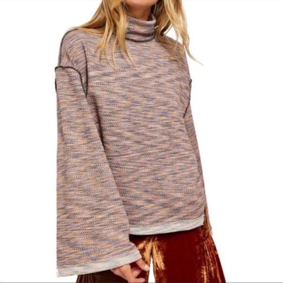 NWT Free People autumn pearl combo Turtleneck Sweater Top - Picture 2 of 11